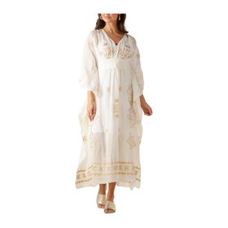 Greek Archaic Kori Dames, Jurken, Beige, Maat: L Linnen