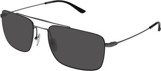 Gucci Gg 2256Sa Zonnebril - Heren - Zonnebrillen - Grijs - 59 MM - Nylon - Accessoires