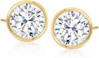 Ross-Simons Bezel-Set CZ Stud Earrings in 14kt Yellow Gold