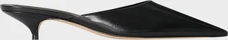 The Row Liisa Leather Kitten-Heel Mules