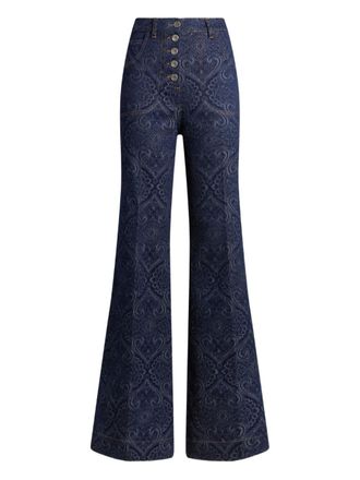 Etro paisley-jacquard jeans - Blue