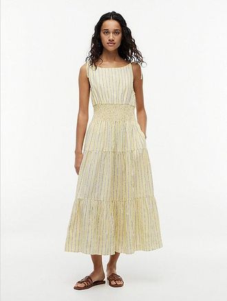 Tommy Hilfiger Self-Tie Strap Smock Midi Dress
