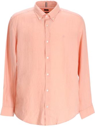 HUGO BOSS Peach Button Down Logo Shirt