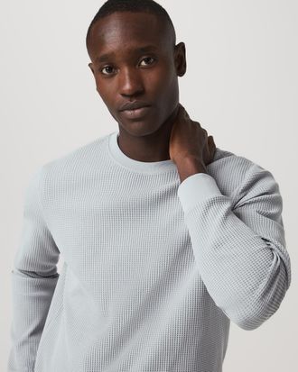 Vuori Clothing Tech Waffle Crew Neck Shirt | Sea Fog | Medium