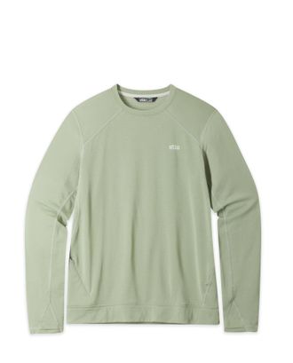 Stio | Mens Trax Power Grid Crew Top, Size Extra Large in Sage Flats