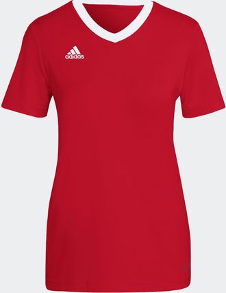adidas Fussballtrikot ADIDAS PERFORMANCE ENT22 JSY W, Damen, Gr. XL, rot (team power rot 2), Obermaterial: 100% Polyester, V-Ausschnitt, Trikots Fussballtrik