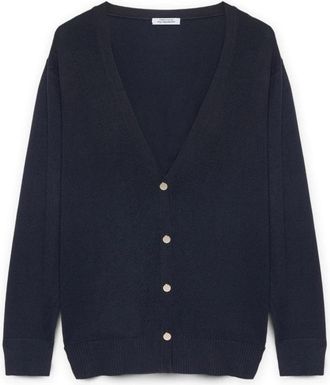 Fiorella Rubino Cardigan met V-hals - Dames - Vesten - Blauw - XS - Truien & Vesten