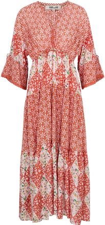 Diane Von F&uuml;rstenberg Diane Von Furstenberg Boris Patchwork Cotton-blend Midi Dress - Multicoloured - XL (UK16 /xl)