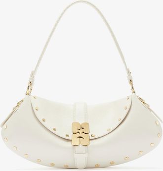 Ganni White B-Kat Bag Studs in