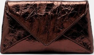 Dries Van Noten Clutch Envelope Small de piel metalizada