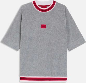 HUGO BOSS Mens Jaxon Short Sleeve Sweatshirt - Grey - Size: 38