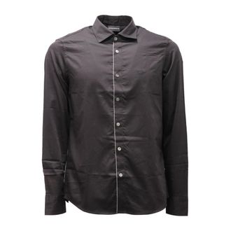 Armani Heren, Overhemden, Zwart, Maat: S Katoen