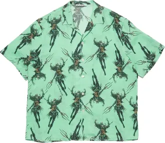 Acne Studios cartoon-print shirt - men - Fabric - 48 - Green