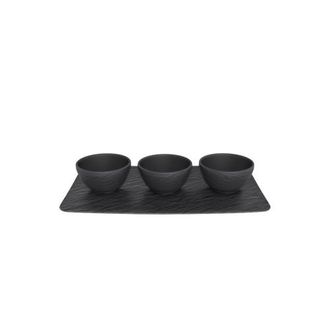 Villeroy & Boch Manufacture Rock Dip Bowl & Tray in Black at Nordstrom