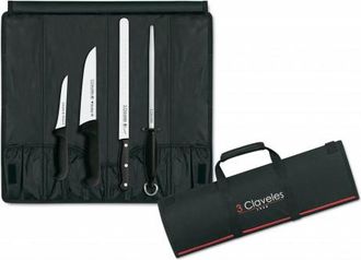 3 Claveles Estuche Profesional Para Cortar Jam&oacute;n Con 3 Cuchillos + Chaira