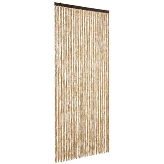 vidaXL Cortina Antimoscas Chenilla Beige 100x200 Cm Vidaxl