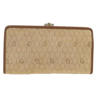 Dior Pre-owned Wallets, female, Beige, Size: ONE SIZE Pre-owned Vintage honeycomb clutch