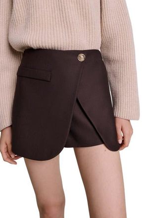 Maje Skort in Brown at Nordstrom, Size 40 Eu