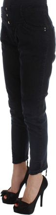 Costume National Womens Black Cotton Slim Fit Cropped Jeans Clothing