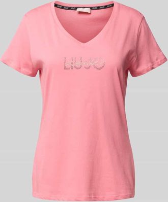 Liu Jo Shaped Fit T-Shirt aus Baumwoll-Jersey in Pink, Größe M