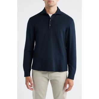 Johnnie-O Highburry Long Sleeve Performance Polo in Navy at Nordstrom Rack, Size Small