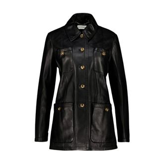 Altuzarra Jassen, Dames, Zwart, S, Leer, Leni Coat