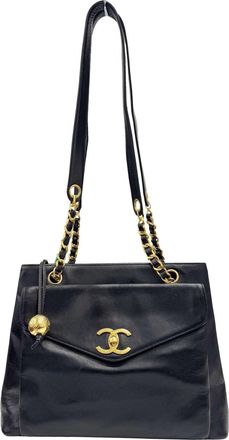 Chanel Black Leather Tote Bag (Pre-Owned)