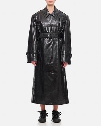 Sportmax Alfeo Trench In Pelle