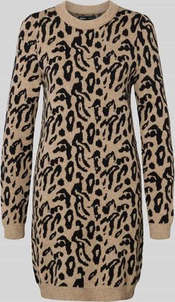 Only Mini-Strickkleid mit Allover-Muster Modell JENNI in Sand, Größe XS