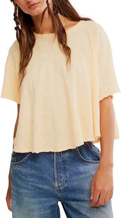 Free People Elsie Linen & Cotton Slub Jersey Swing T-Shirt in Sparkle Light at Nordstrom, Size X-Large
