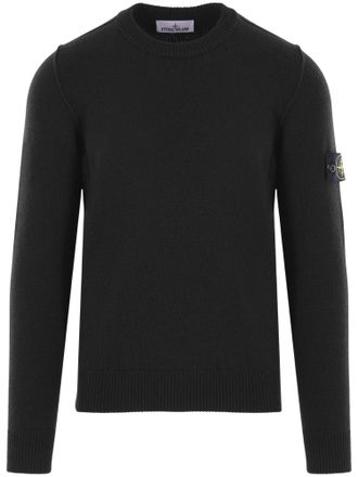 Stone Island Crew Neck Sweater with Distinctive Patch Detail