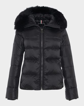 Gorski Short Down Apres-Ski Jacket with Detachable Toscana Lamb Hood Trim