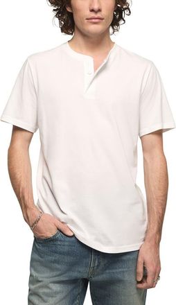 Lucky Brand Solid Short Sleeve Cotton Henley in Bright White at Nordstrom, Size Xx-Large