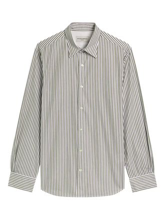Officine G&eacute;n&eacute;rale striped shirt - men - Cotton - S - Green