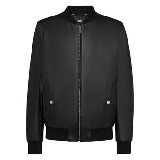 Billionaire Boys Club Leren jas - Heren - Leren en Su&egrave;de Jassen - Zwart - XL - Wol - Jassen