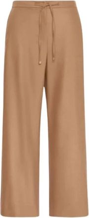 Max Mara Dames, Broeken, Bruin, Maat: 3XS Flanel