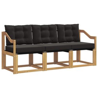 vidaXL Conjunto De Sof&aacute;s De Exterior Con Coj&iacute;n 3 Pcs Blanco Y Negro Vidaxl