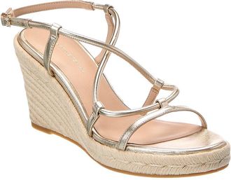 Stuart Weitzman Nilla Espadrille Leather Wedge Sandal