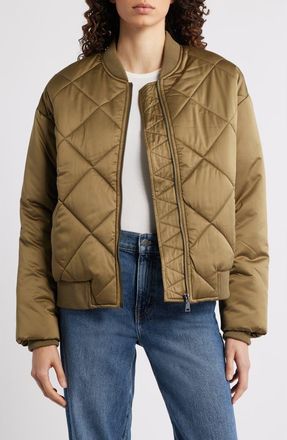 Favorite Daughter The Favorite Quilted Bomber Jacket in Army at Nordstrom, Size X-Large