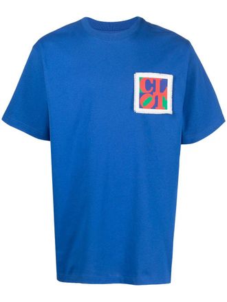 Clot T-shirt met geborduurd logo - Blauw