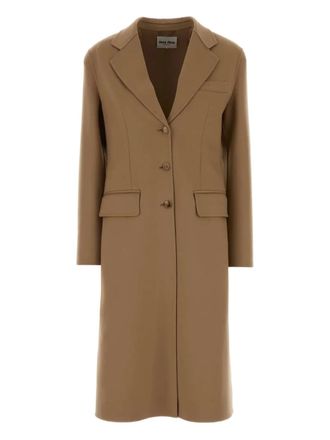 Miu Miu Cappotto con revers classici - Marrone