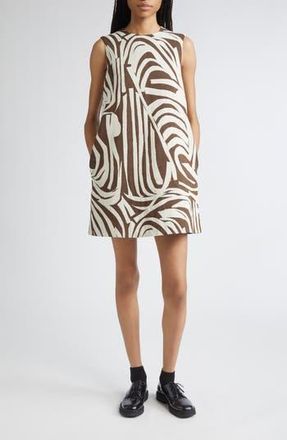 Marimekko Hahmo Jokuraita Shift Dress in Light Beige, Dark Brown at Nordstrom Rack, Size 14 Us / 44 Eu