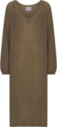 Americandreams Silja Dress - Dames - Kleedjes - Bruin - ONE Size - Wol - Kleedjes