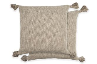 TJ Hughes Herringbone - Recycled Cotton Cushion Cover in Natural - TJ Hughes