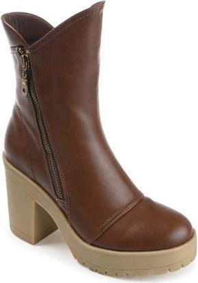 Journee Collection Jaquie Lug Sole Bootie in Brown at Nordstrom Rack, Size 9.5