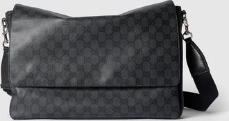 Gucci Essence Classic Medium Crossbody Bag, Black, GG Canvas