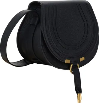 Chlo&eacute; Womens Shoulder Bag Marcie Leather Black Calf