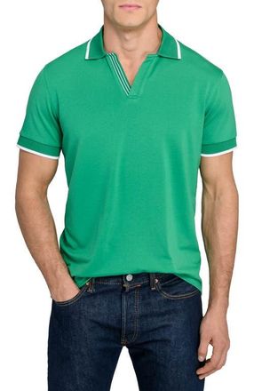 ConStruct Slim Fit Solid Johnny Collar Short Sleeve Polo in Green at Nordstrom, Size Xx-Large