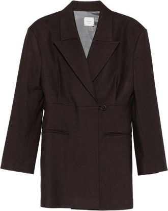 Alysi Blazer met Revers - Dames - Blazers - Bruin - S - Leer - Jassen