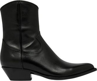 Buttero Flee Enkellaars - Dames - Cowboylaarzen - Zwart - 40 1/2 EU - Leer - Schoenen